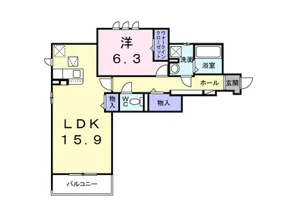 CASA VISTA(1LDK/1階)の間取り写真