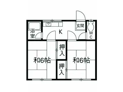 中川荘(2K/2階)の間取り写真