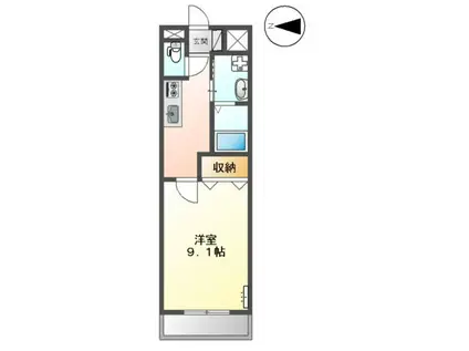 MAPLE GARDEN(1K/2階)の間取り写真