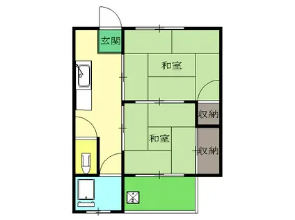 マンション青木(2K/1階)の間取り写真