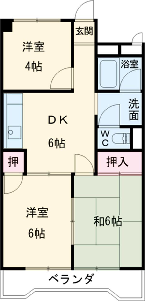 メゾン和幸(3DK/4階)の間取り写真
