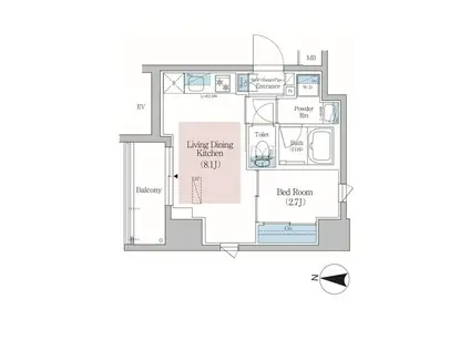 アーバネックス錦糸公園Ⅱ(1LDK/7階)の間取り写真