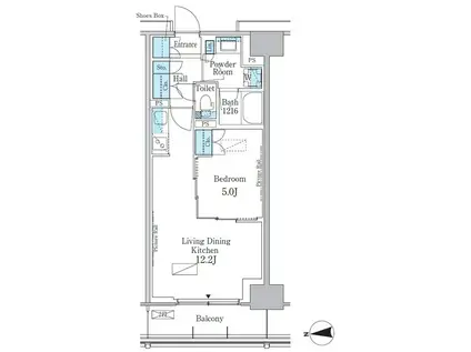 パークアクシス新宿百人町(1LDK/3階)の間取り写真