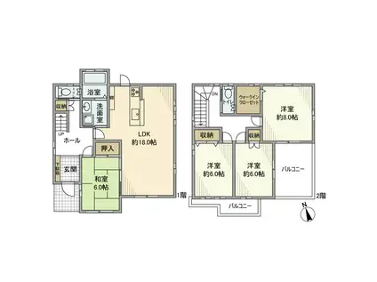 東海道本線 岡崎駅 徒歩24分 2階建 築20年(4LDK)の間取り写真