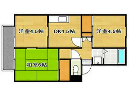 プレジール大島A(3DK/1階)の間取り写真