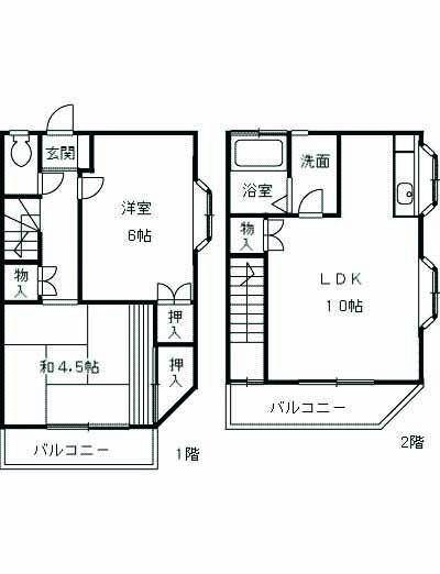 ポエムⅡ(2LDK)の間取り写真