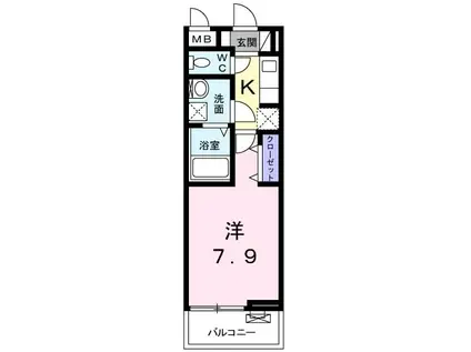 エルグレイス(1K/3階)の間取り写真