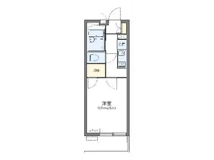 レオパレスアイ&ロンⅢ(1K/1階)の間取り写真