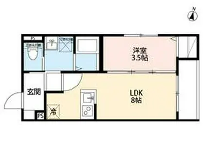 ROBOTHOME岩槻(1LDK/2階)の間取り写真