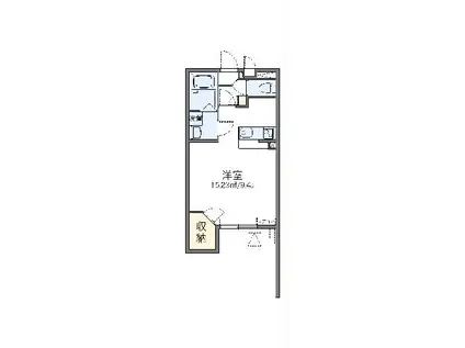 レオネクストレイルリンク(1K/1階)の間取り写真