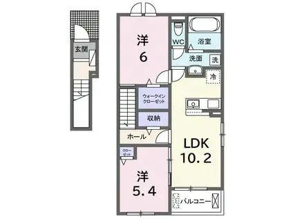 プリムラ(2LDK/2階)の間取り写真