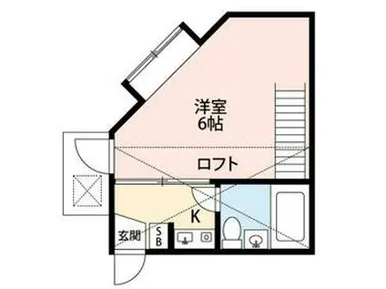 ジュネパレス柏第35(1K/2階)の間取り写真