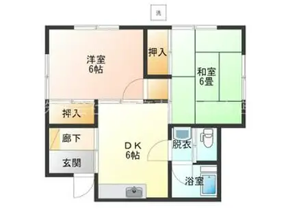 京王電鉄京王線 武蔵野台駅 徒歩8分 1階建 築47年(2DK)の間取り写真