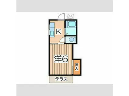 コーポ中里(1K/1階)の間取り写真