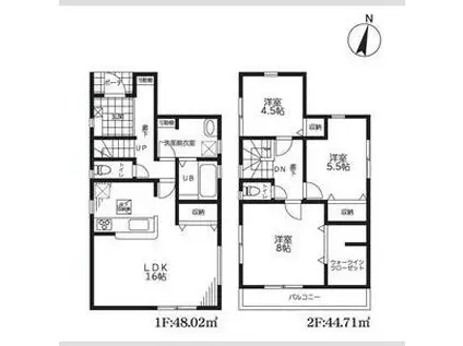 秩父鉄道本線 西羽生駅 徒歩1分 2階建 築2年(3LDK)の間取り写真