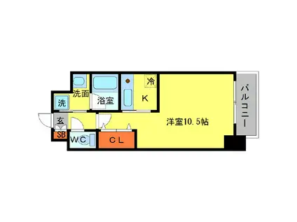 阪急電鉄千里線 北千里駅 バス乗車時間:11分 小野原バス停で下車 徒歩1分 7階建 築25年(1K/7階)の間取り写真