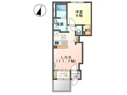 ADORABLEⅠ(1LDK/1階)の間取り写真