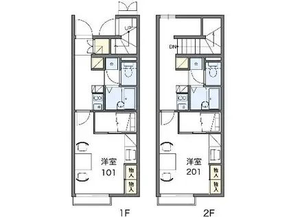 レオパレスNYⅡ(1K/1階)の間取り写真