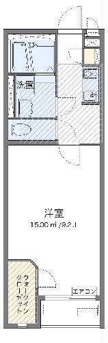 ミランダ三本木(1K/1階)の間取り写真