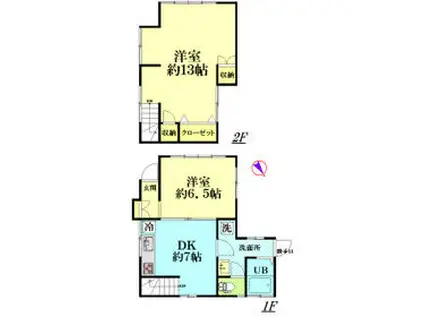 京浜東北・根岸線 鶴見駅 徒歩9分 2階建 築66年(2DK)の間取り写真