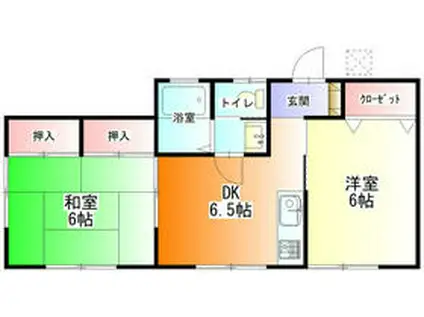 ナチュラ湘南Ⅱ(2DK/1階)の間取り写真