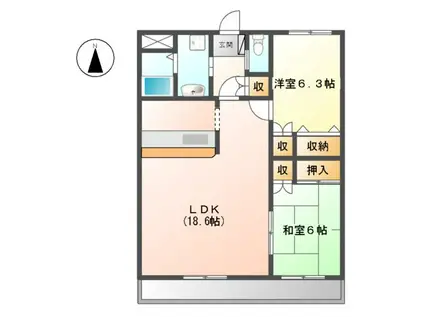 エイレーネ(2LDK/2階)の間取り写真
