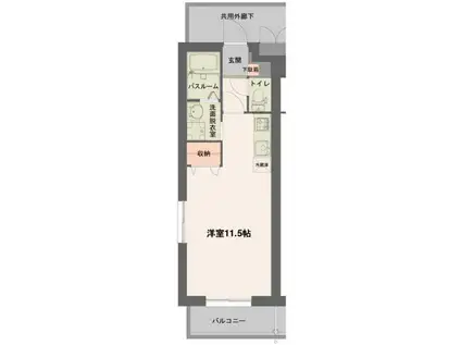 アルコバレーノ1(1K/1階)の間取り写真