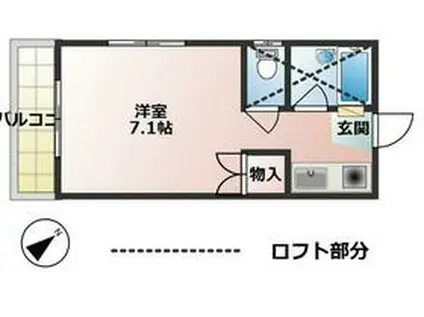 アーバンハイム(1K/2階)の間取り写真