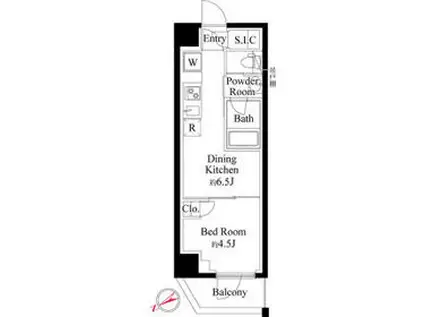 ハーモニーレジデンス新宿(1DK/3階)の間取り写真