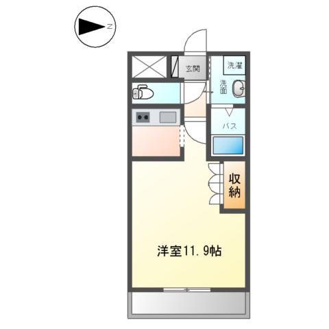 ハイムプログレス(1K/2階)の間取り写真