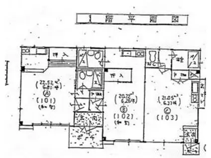 ソルジェンテ大岩(ワンルーム/1階)の間取り写真