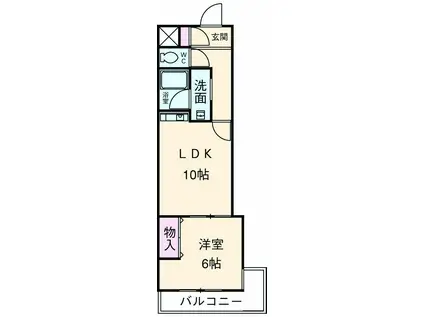 ライブコート安東(1LDK/2階)の間取り写真