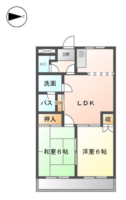 パークハイム(2LDK/1階)の間取り写真