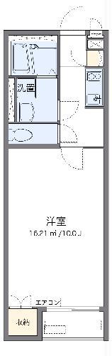 ミランダ三本木(1K/2階)の間取り写真