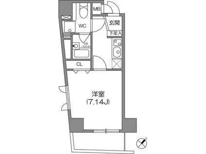 ジョイシティ小石川(1K/6階)の間取り写真