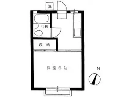 T・Sコート(1K/2階)の間取り写真