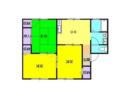 クリエイトⅡ(3DK/1階)の間取り写真