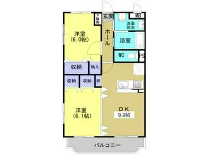 Y&Mメヌエット(2DK/3階)の間取り写真