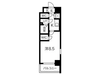 エスプレイス京都ラクナン(1K/2階)の間取り写真