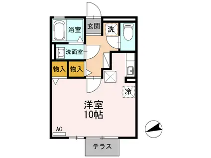 リバーパーク(ワンルーム/1階)の間取り写真