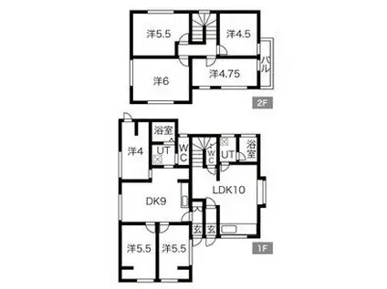 名鉄小牧線 羽黒駅(愛知) 徒歩23分 2階建 築41年(4SLDK)の間取り写真