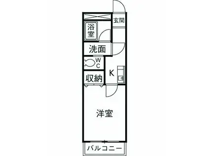 ジュネッセ シマ(1K/1階)の間取り写真