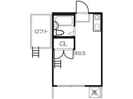シオノコーポ(ワンルーム/1階)の間取り写真
