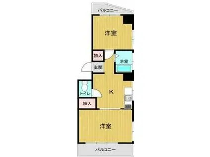 東大和ビル(2K/2階)の間取り写真