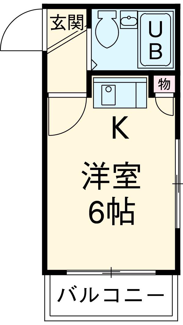ファイトコート(ワンルーム/2階)の間取り写真