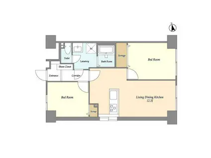 ロイヤルキャステージ恋ヶ窪(2LDK/6階)の間取り写真