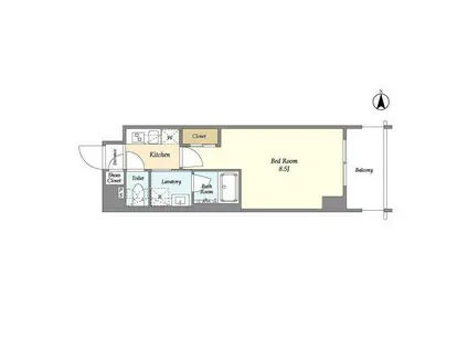 LA DOUCEUR蒲田(1K/6階)の間取り写真