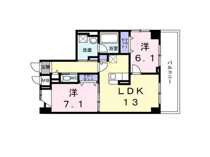 YS STATE 天王台(2LDK/8階)の間取り写真