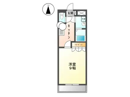 サンモール中島 A(1K/1階)の間取り写真