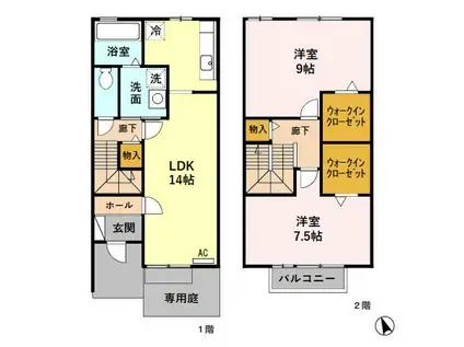 プレシャス B(2LDK)の間取り写真